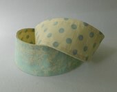 2-in-1 Reversible Headband- Tiffany Blue Damask and Polka Dots
