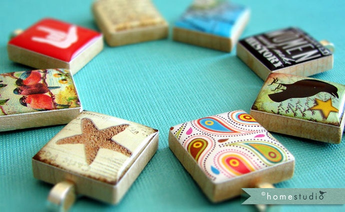 Jane Austen (Novel quote) : on a pendant charm made from a Scrabble Game Tile piece. Necklace chain sold separately