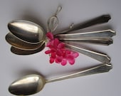 Vintage 1847 Rogers Bros Monogram V Silverplate Serving Spoon Set of Five