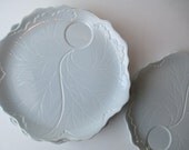 Vintage Taylor Smith Taylor Leaf Fantasy Gray Plates Set of Seven