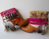 Wu Boots - The Raquel - Reconstructed Upcycled Adorned Boots