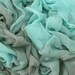 Hand dyed cotton scrim, cotton gauze - light turquoise, duck egg blue, pale blue, silver grey