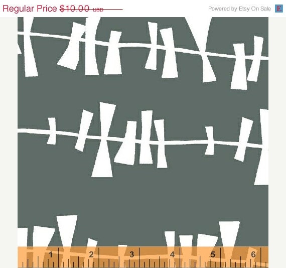 ON SALE Glimma---Drake in Slate--1 yard--Lotta Jansdotter for Windham Fabrics