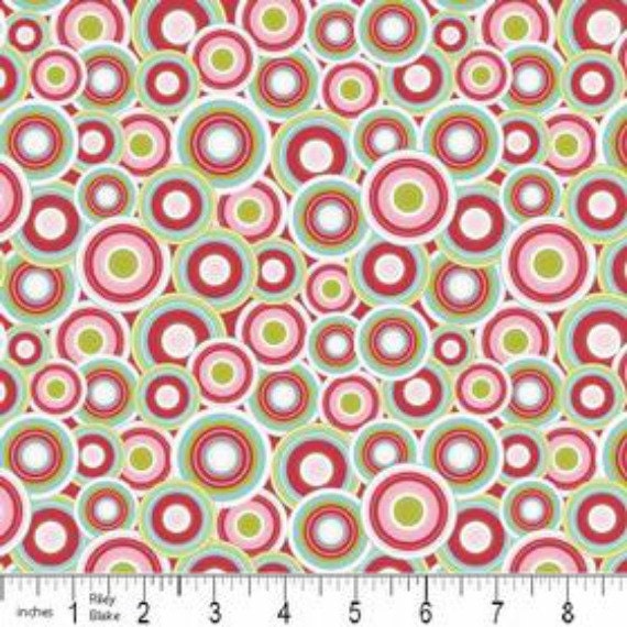Cranberry Love Bird Swirls - Clearance 1/2 Yard