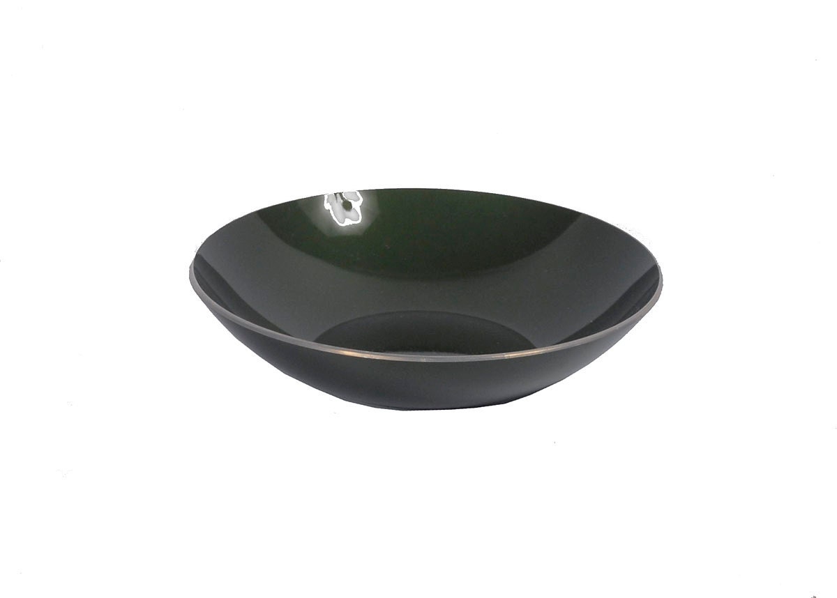 Vintage 60s EMALOX Dark Green Aluminum Enamel Bowl Danish Modern