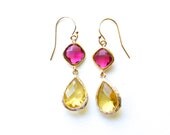 TenThings. SIENNA. pink and citrine gold. earrings.