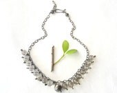 wire wrapped smoky quartz and sterling necklace, rustic boho necklace