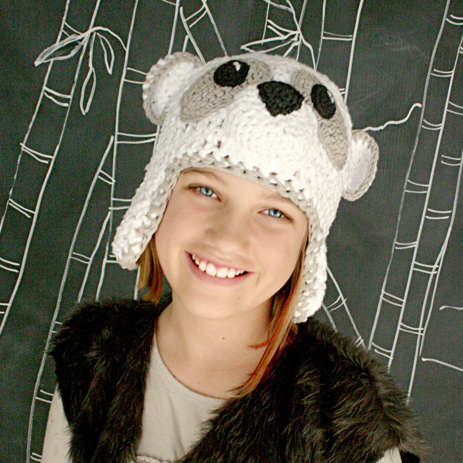 Panda Hat with Ear Flaps