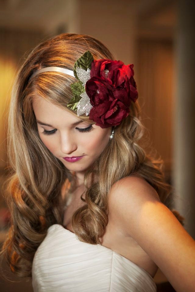 Silk Habotai Bridal Mini Hat Handmade by Fine & Fleurie in Deep Scarlet Red
