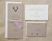 Sample Monogram Antlers Wedding Invitation