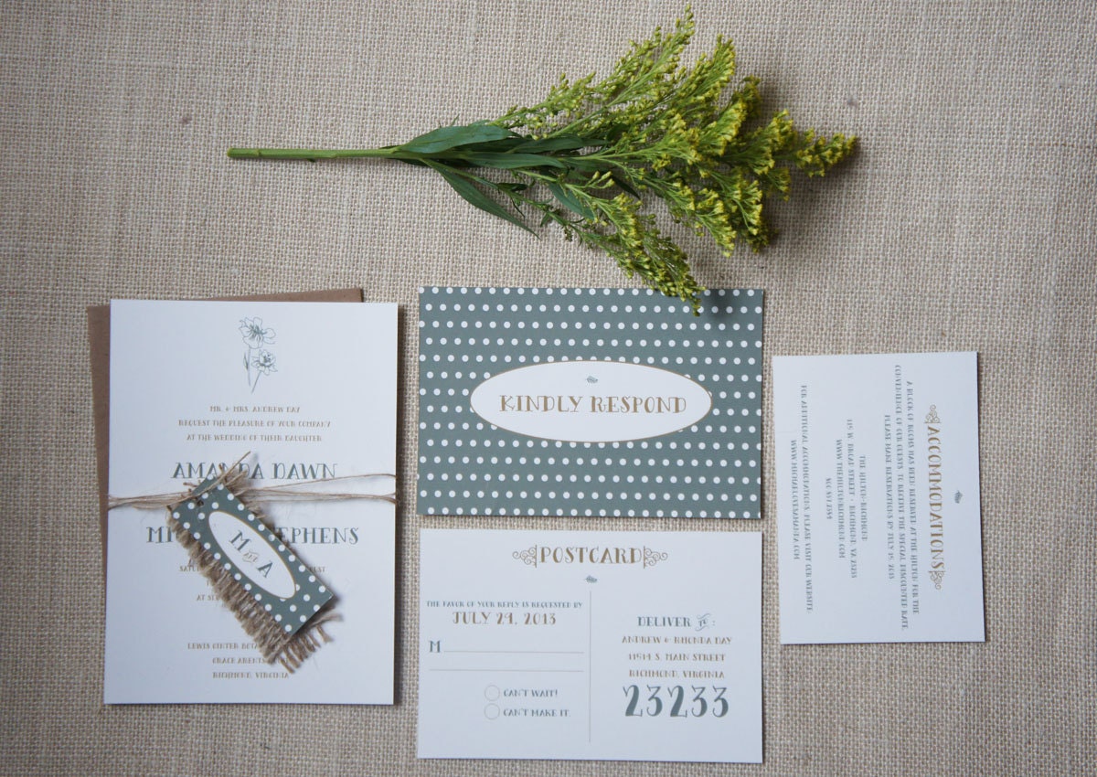 Rustic Garden Party Wedding Invitations