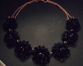 LAST ONE Black Rose Collar Necklace