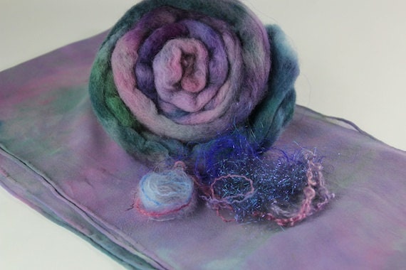 Nuno Felt Scarf Kit with Instructions and Embellishments