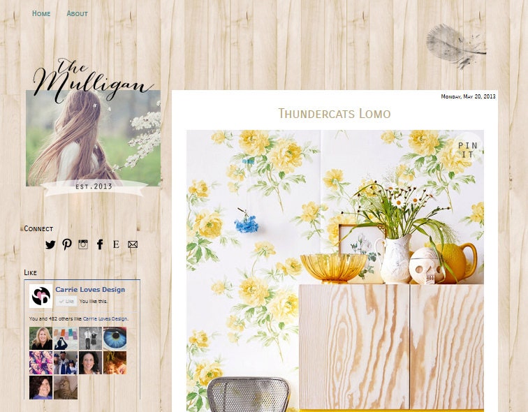 Premade Blogger Template Blog Design The Mulligan