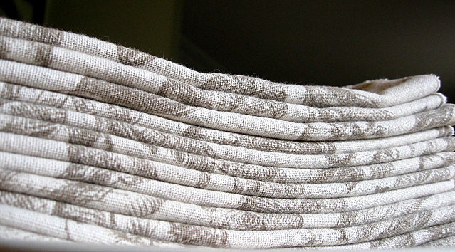 napkins - echo : home goods - set of 12 large toile print cloth napkins - ready to ship
