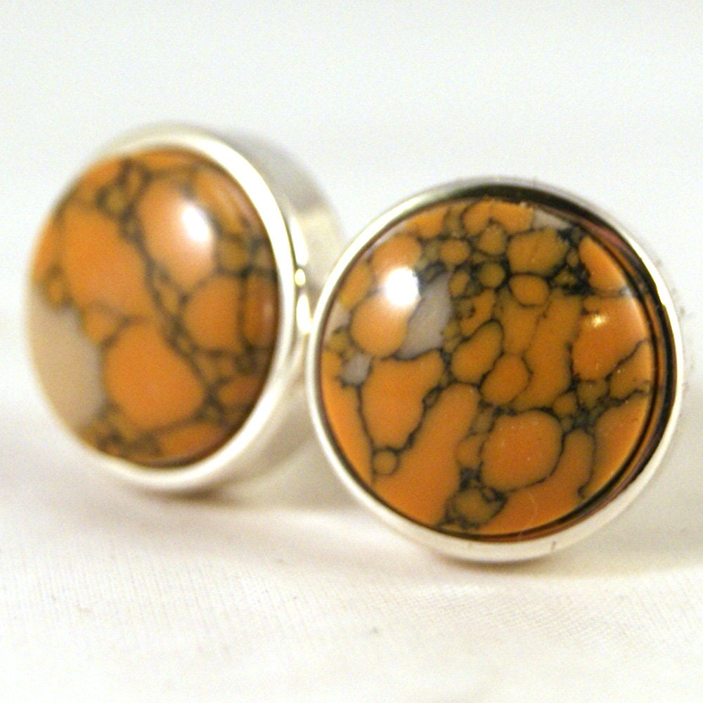 Cufflinks: Leopard Jasper in Sterling Silver Bezel (CL-581)