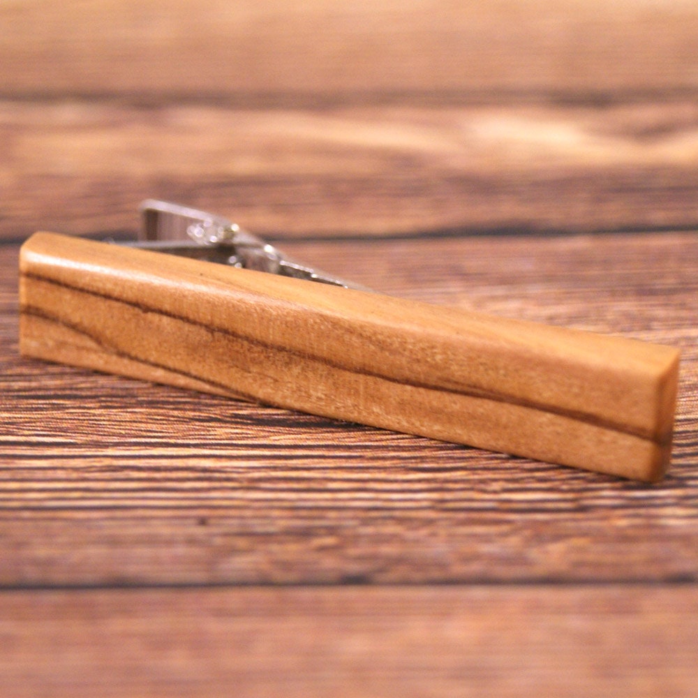 Tie Clip: Bethlehem Holy Land Olivewood Tie Bar tack (TB-363)