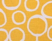 YELLOW TABLE RUNNER  Sun yellow and White Geometric Circles Freehand Links Wedding Bridal Runner