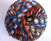 Berlini East Track II Metallic ladder ribbon yarn,  Americana, red white blue silver sparkle, trellis yarn,  92, patriotic