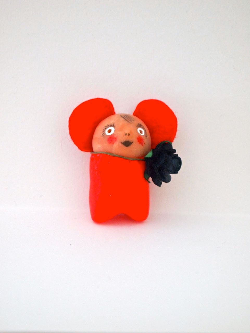 Miniature clay figure art doll sculpture town mouse Ruby