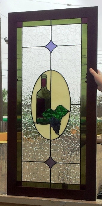 Stained glass Cabinet Inserts - Wine theme (CI-10)