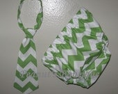 Baby Boy Toddler First Birthday Diaper Cover and Tie Outfit in Riley Blake Green Chevron NB - 24M Photo Prop