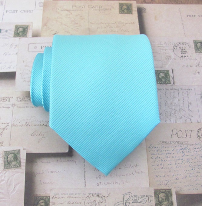 Necktie Tiffany Blue Tonal Stripes Tie