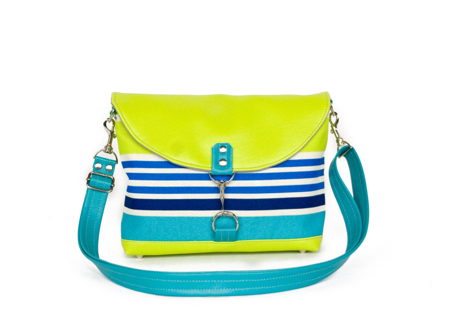 Clutch in Malibu Stripes - Summer Vegan Beach Collection - Ready to Ship