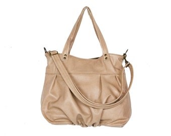 Mini Ruche Bag in Sand Beige Leather - Made to Order