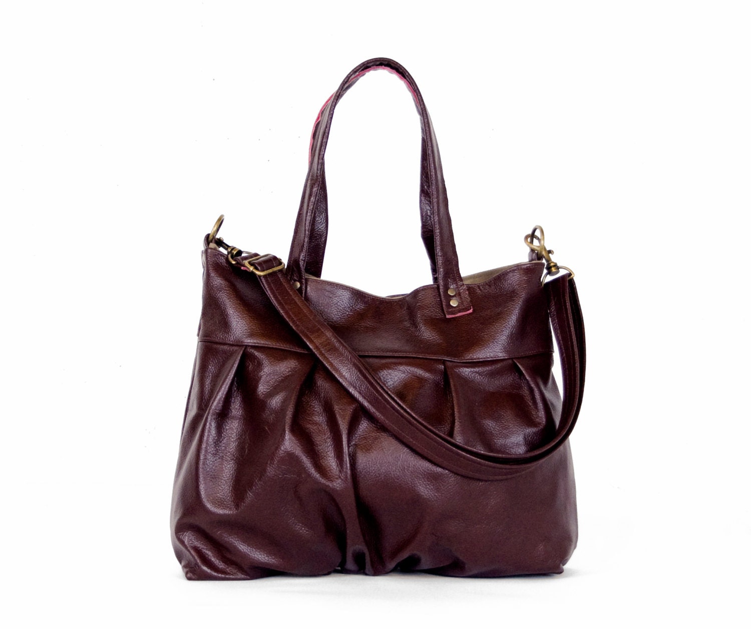 Mini Ruche Bag in Dark Plum Burgundy Leather - Made to Order