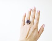 Amethyst Small Circle Ring - Gold