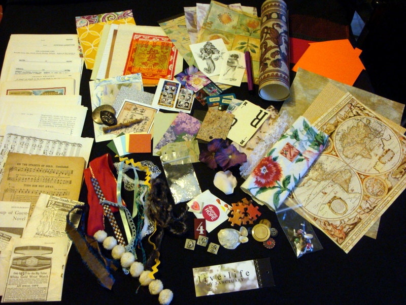 Mixed Media-Epherema-ATC-Art Journals-Collage-Art Packet/Kit-150 Plus Pieces-Great for All Types of Art Projects