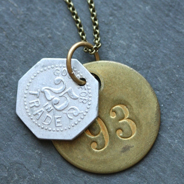 Tag Necklace with Vintage Tags for Men and Women
