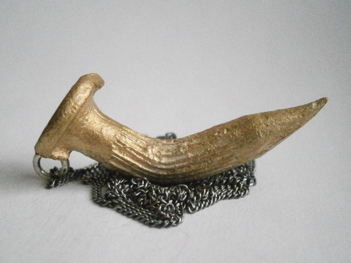 NAIL bronze and silver necklace