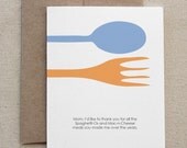 Funny, Unusual Mother's Day Card for Witty Mom, Mother, "SpaghettiO's" (CAT-M002d)