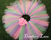 Pink Baby tutu with purple and green, 1st Birthday, photo prop or dress up, flower girl, choose from newborn,3,6,9,12,18,24 mos -MINI BONBON