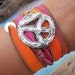 Peace Sign Jewelry, Peace Sign Wrap Bracelet, STERLING Silver Jewelry, Hippie Jewelry Boho Bracelet, Boho Fashion, Peace Silk Wrap Bracelet