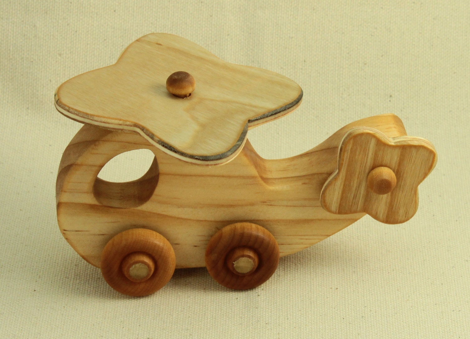 wooden helicopter push toy