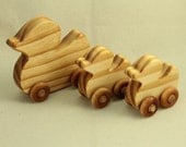 wooden duck push toy with babies
