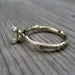 Emerald Cut White Sapphire Twig Ring in Recycled Gold