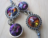 Swarovski crystal rivoli dangle earrings sparkle