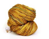 Golden Grain--hand dyed sock weight yarn, merino and silk, (437yds/100gm)