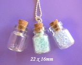 10 Glass Vials Bottles Small Jars  22 x 16mm   Miniature Mini Shorties