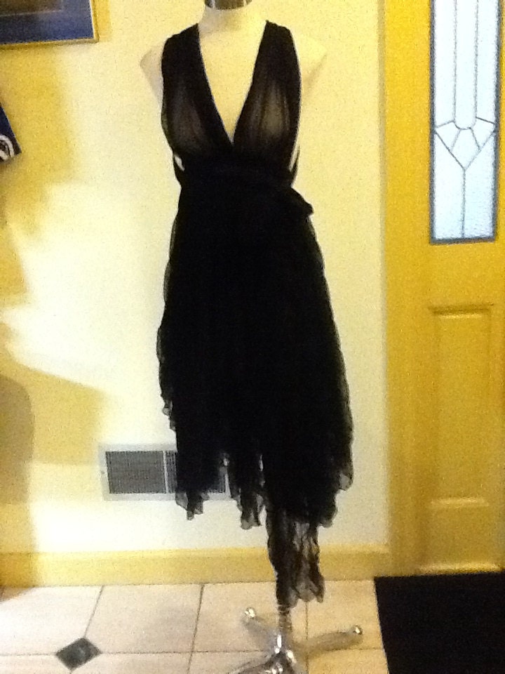 Black shear rhapsody dress