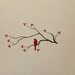 Tree branch with bird and berries Vinyl Wall Decal
