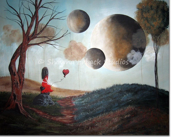 SURREAL ART PRINT shawna erback 8x10 One Wish At A Time Signed Pretty Landscape Rolling Hills