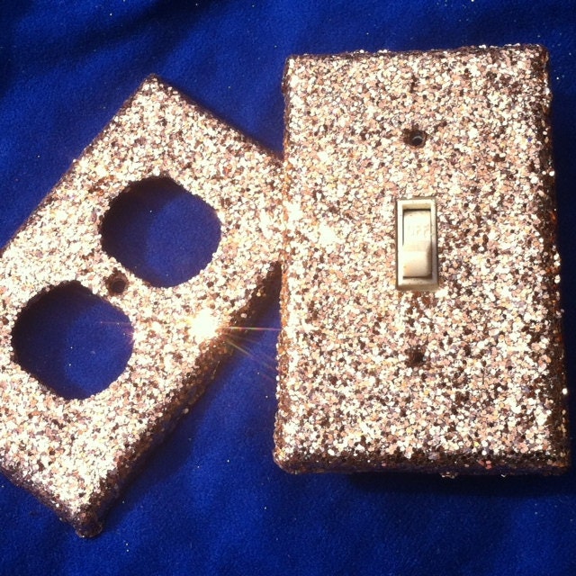 Fawn Colored Glitter Switchplates