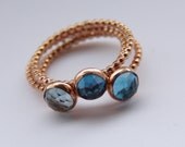 One ROSE Gold Filled London Blue, Swiss Blue OR Sky Blue Topaz Stacking Ring - alternative solitaire handmade engagement ring