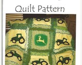 Clearance Sale 50% Off Rag Quilt Pattern, Tractor Applique, Sewing, Baby Blanket, Mailed, Hard Copy