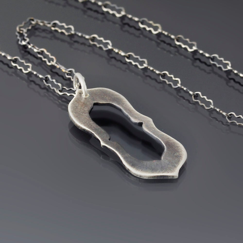 Elegant Frame Pendant - Sterling Silver Necklace